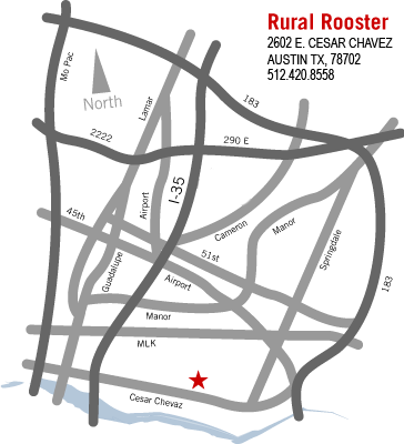 Map to Rural Rooster